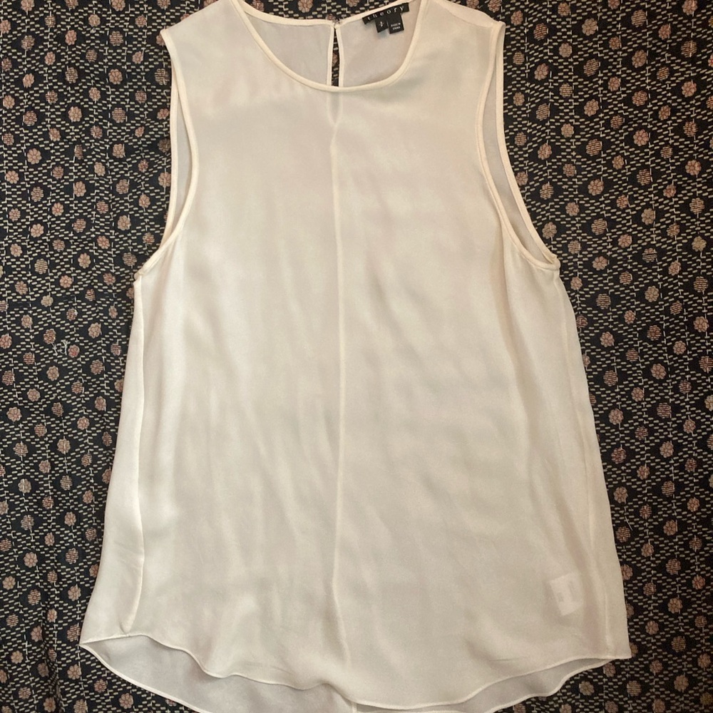 Theory Silk Shell Tank- Off White